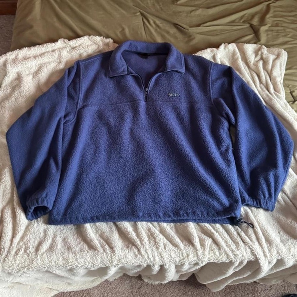 Eddie Bauer Blue Quarter-Zip Fleece Pullover